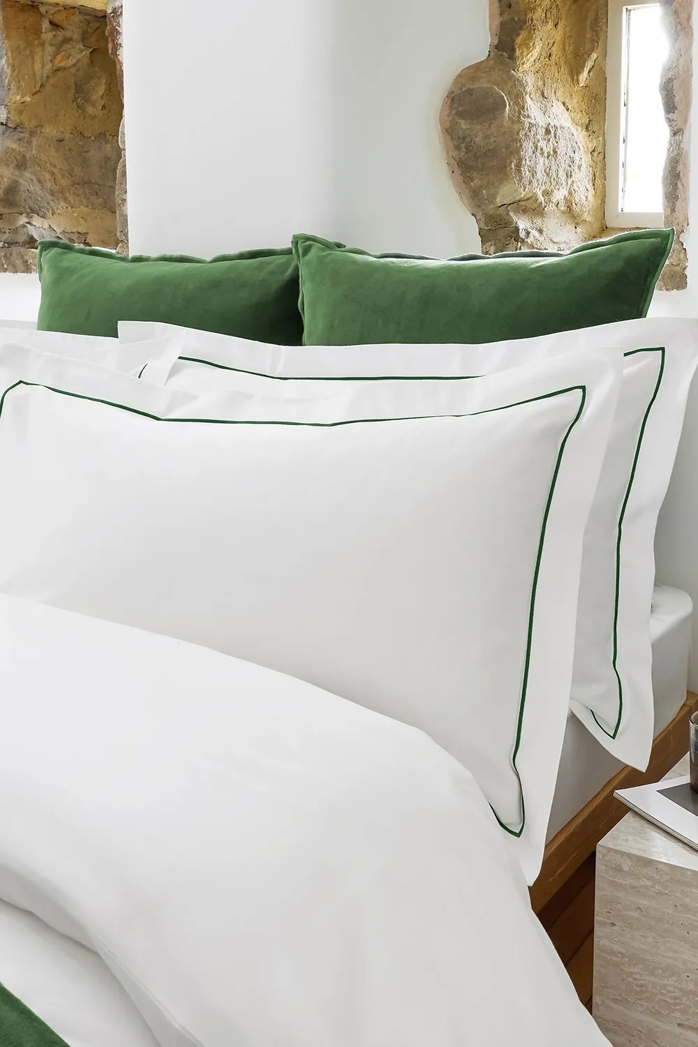 CHRISTY Premium Sateen Satin Oxford Pillowcase Pair in Green 2