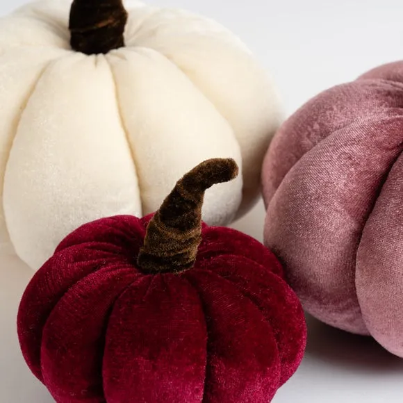 Set of 3 Velvet Plush Pumpkins 3