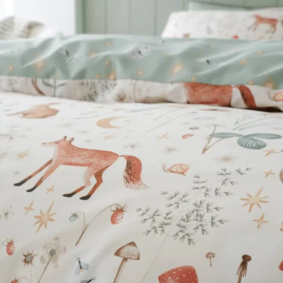 Catherine Lansfield Enchanted Twilight Animals Reversible Duvet Cover & Pillowcase Set 5