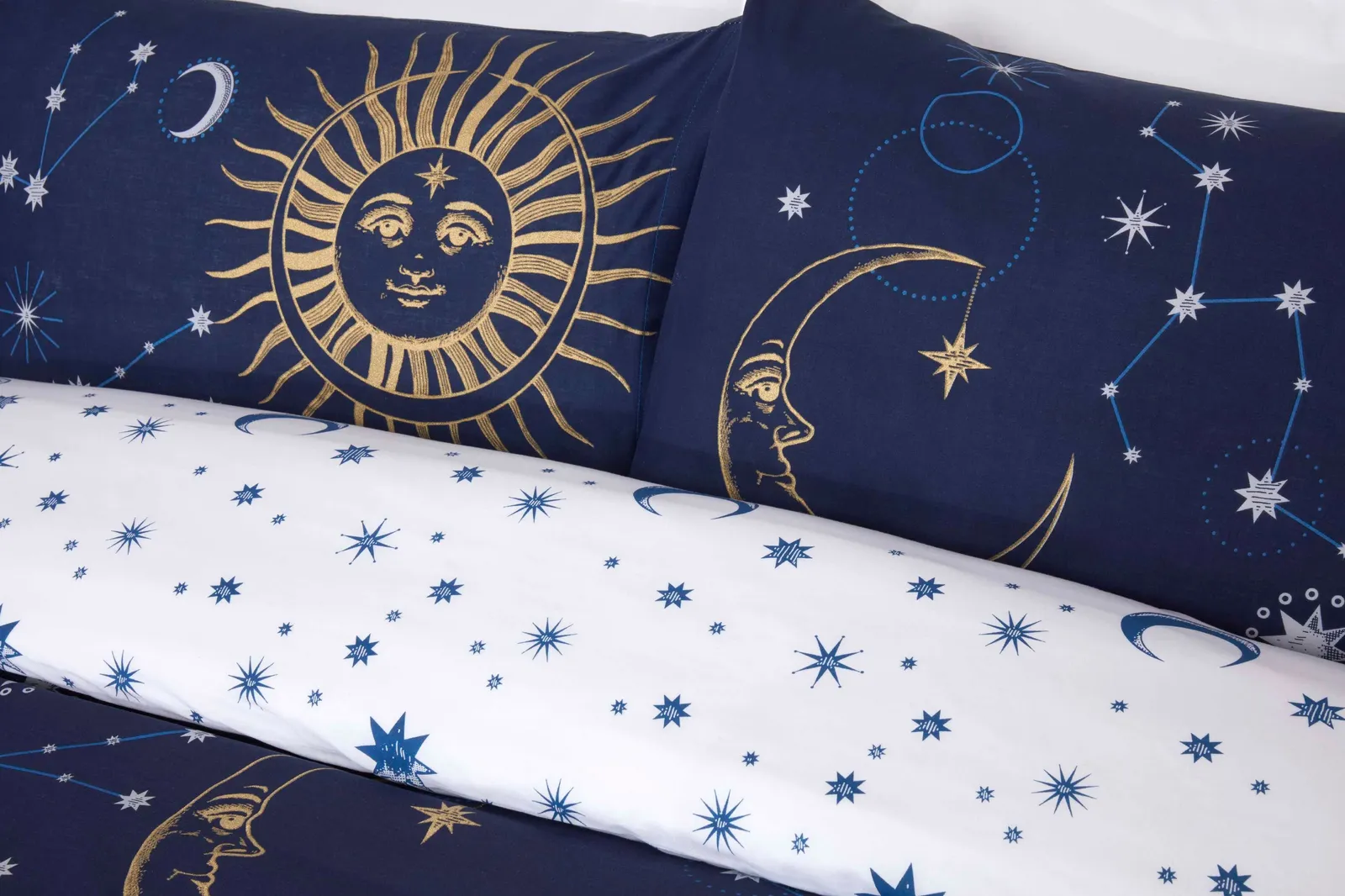 Rapport Home Celestial Stars Polycotton Reversible Duvet Cover Set with Pillowcase in Navy 2