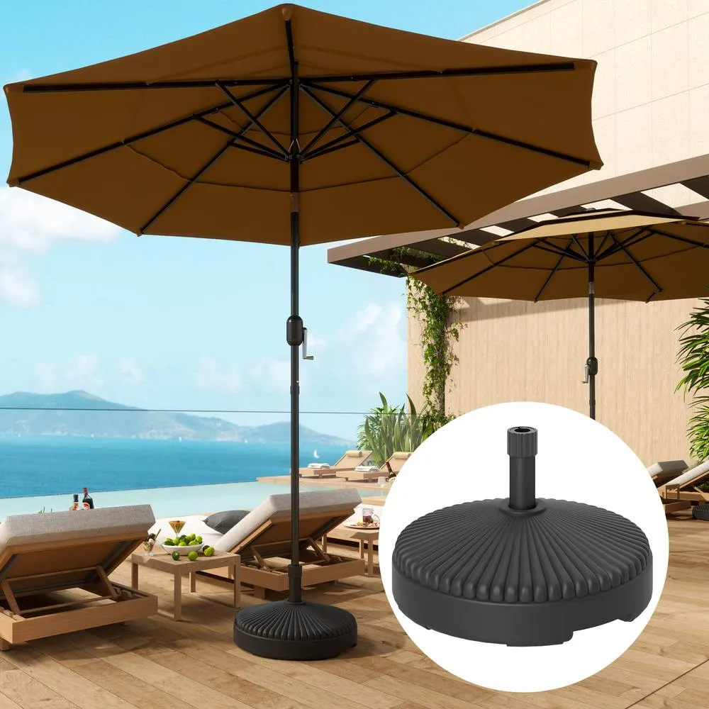 OUTSUNNY Garden Parasol Base, 28kg Sand Filled, 23kg Water Filled, Black