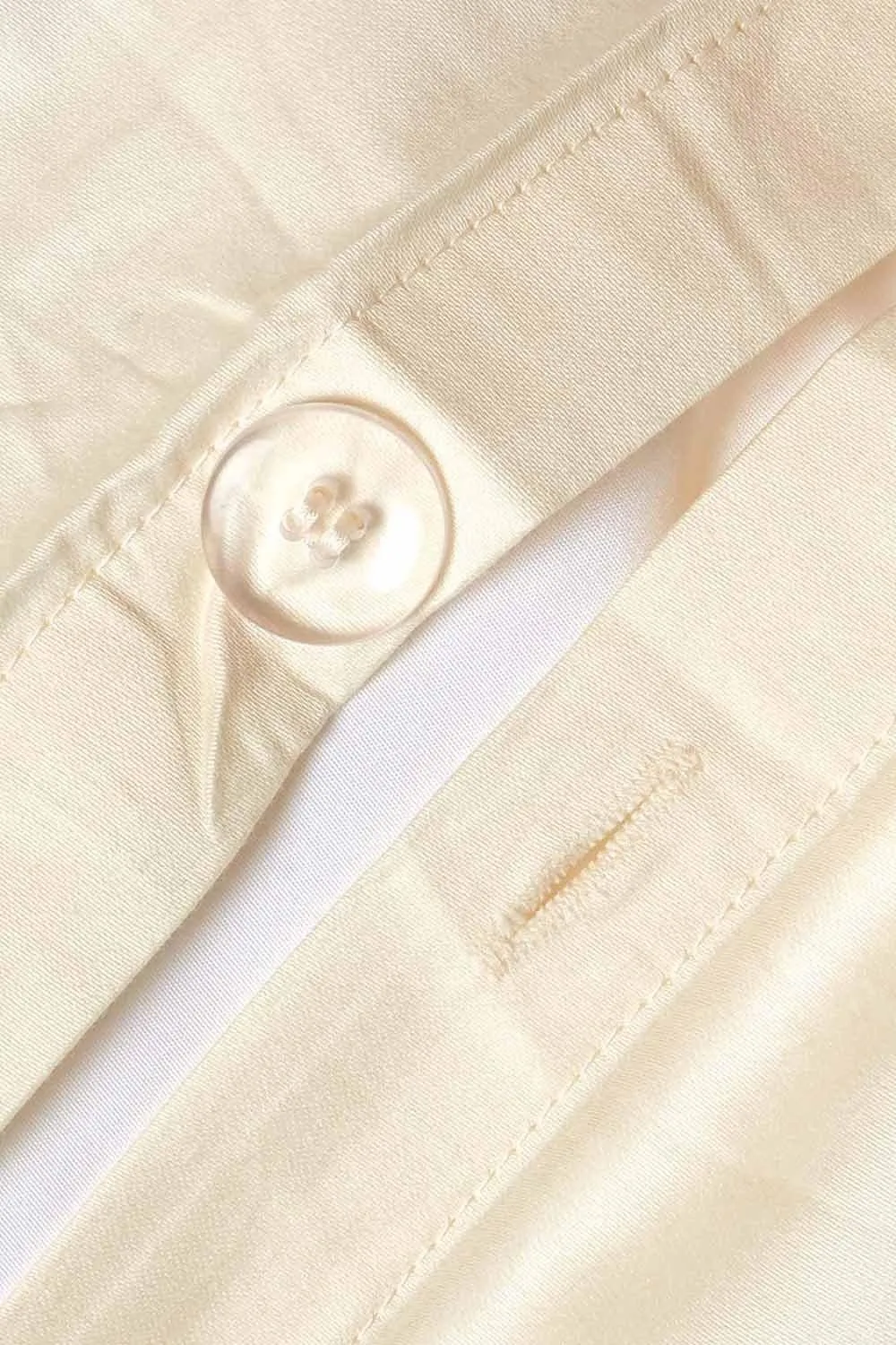 Homescapes Sateen Cotton Duvet Cover Set 400 TC in Cream 3