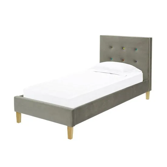 Camden Single Fabric Bed In Grey