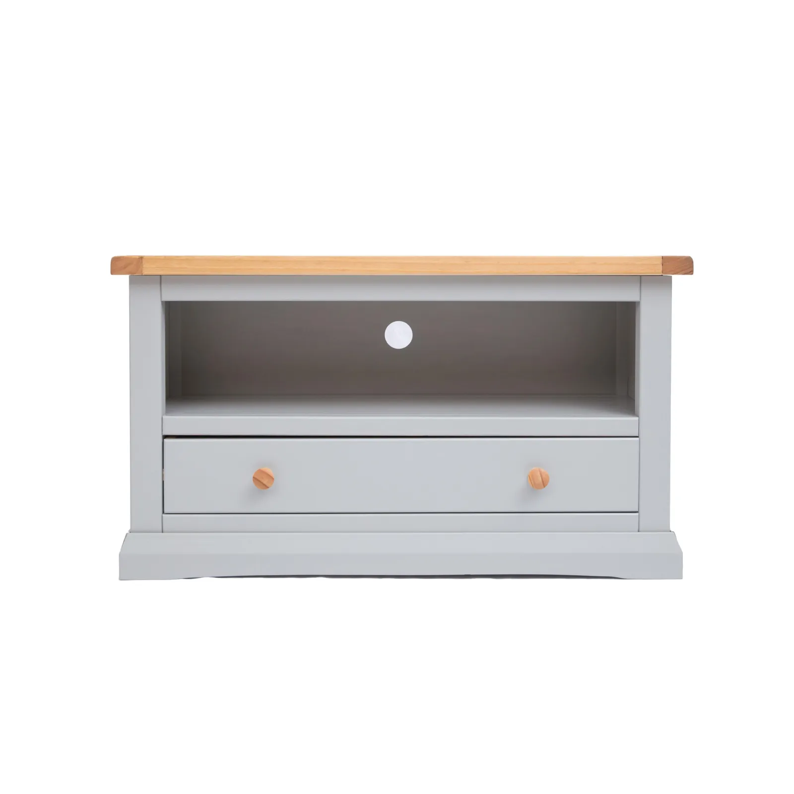 Cabinet Bits Loreo Light Grey 1 Drawer TV Cabinet Wood Knob