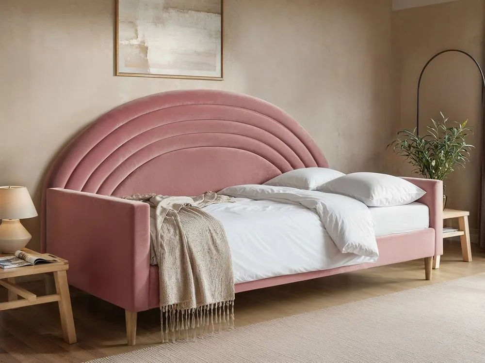 Flair Noa Rainbow Fabric Day Bed in Pink 2