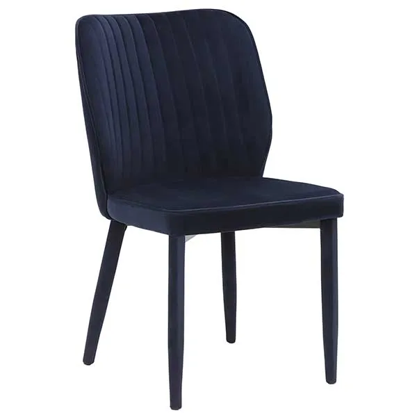 Rigg Velvet Dining Chair  Sapphire Blue