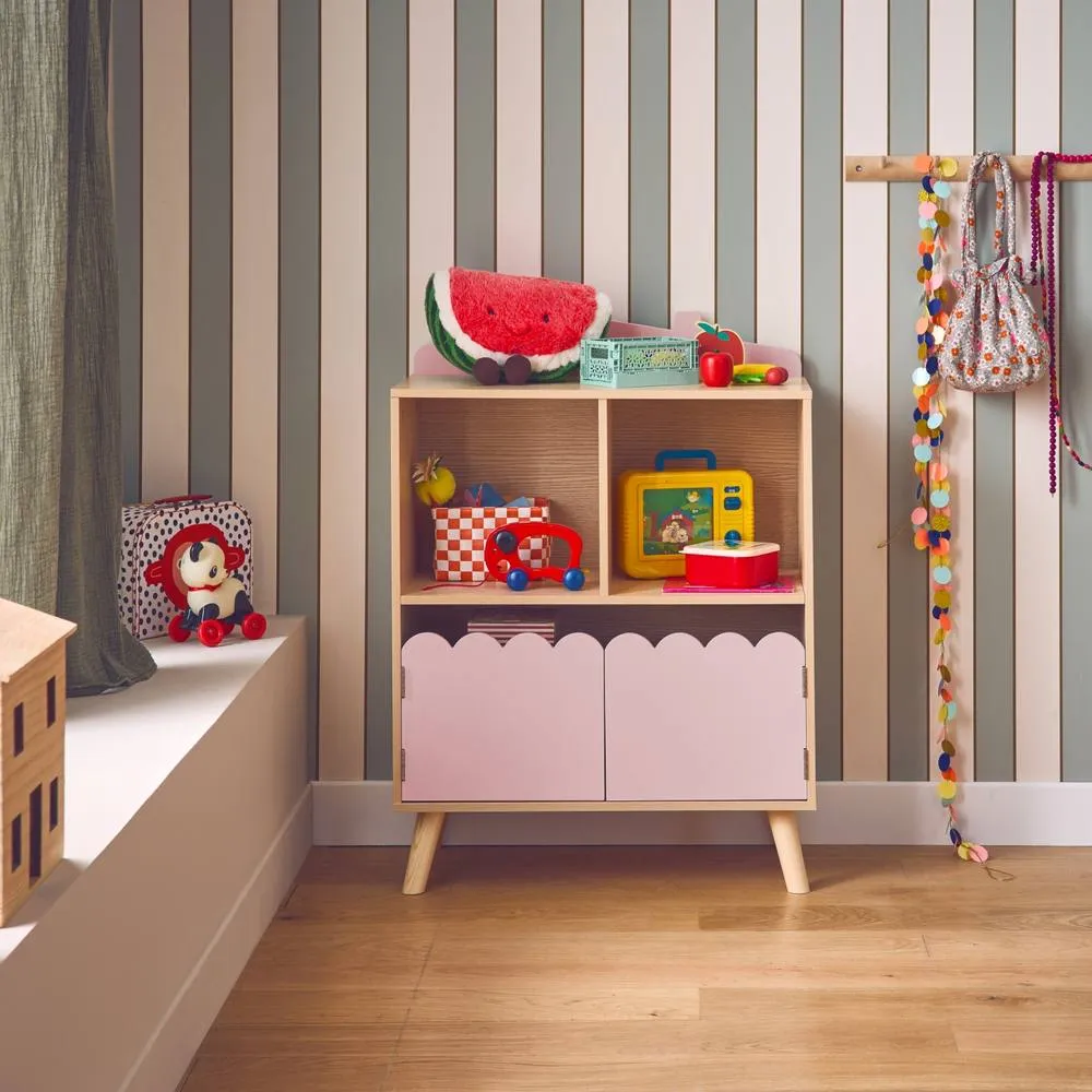 sweeek 2-shelf 2-door Bookcase in Pink 6