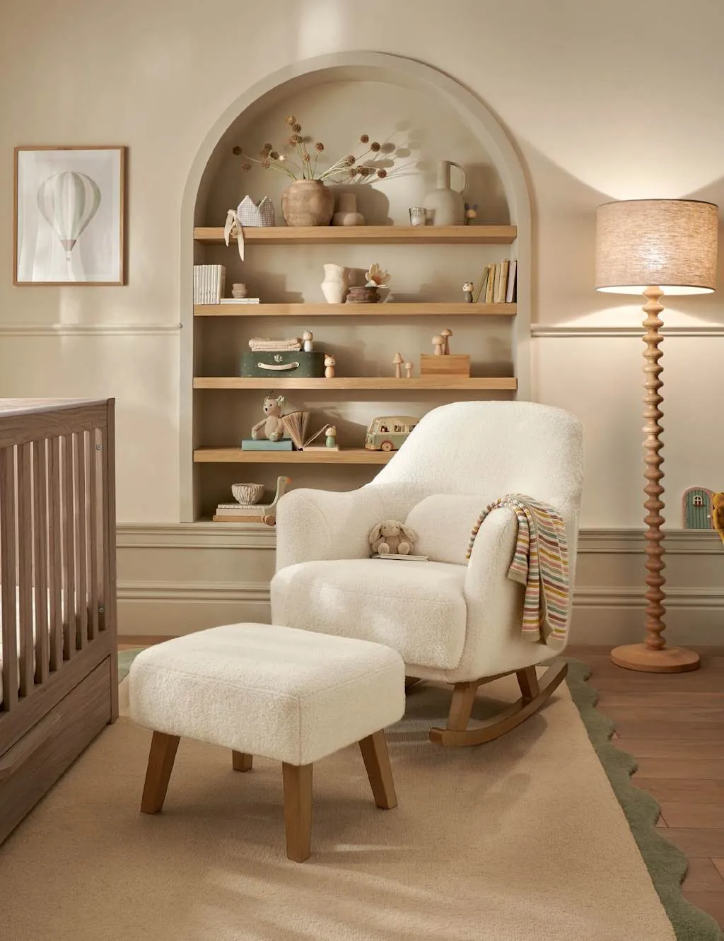 Mamas & Papas Penrose Nursing Chair and Stool Cream Mix