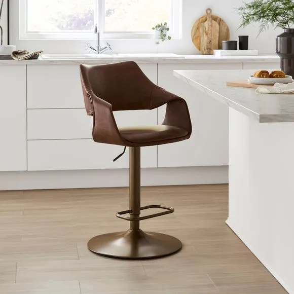 Marley Gaslift Barstool, Faux Leather 1