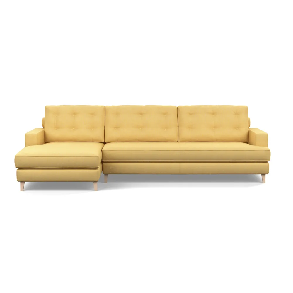 Heal's Mistral Left Hand Facing Corner Sofa Tejo Recycled Ochre Natural Feet