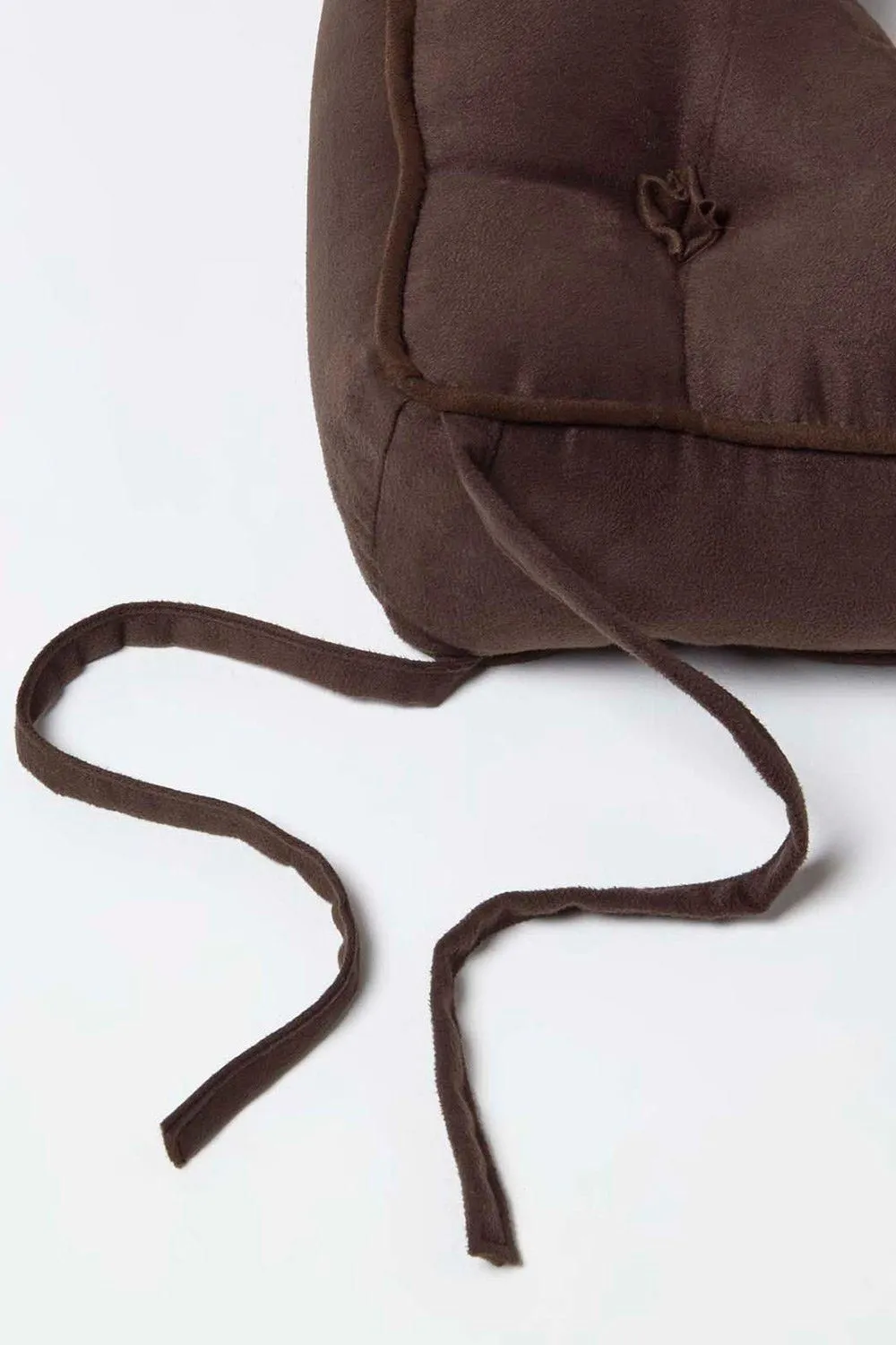 Homescapes Faux Suede Coccyx Cushion with Ties in Brown 4
