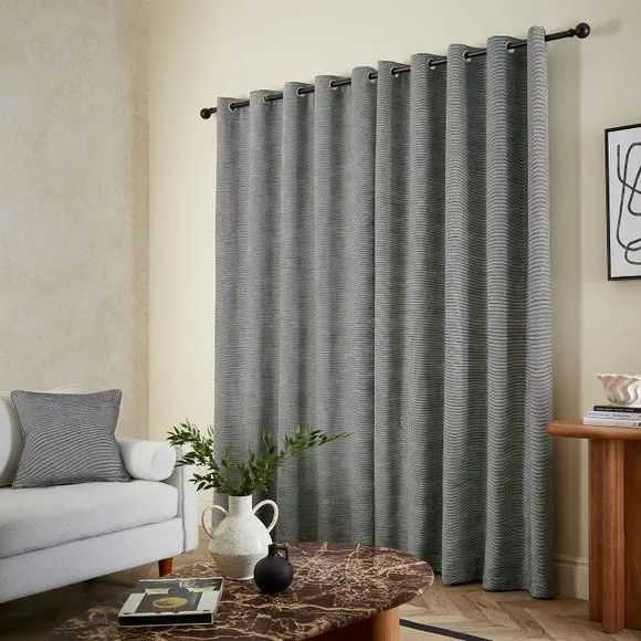 Two Tone Chenille Eyelet Curtains 4