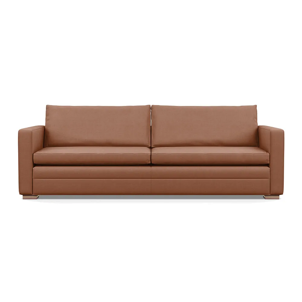 Heal's Palermo 5 Seater Sofa Siena Cotton Clay Brass/Walnut Feet 1