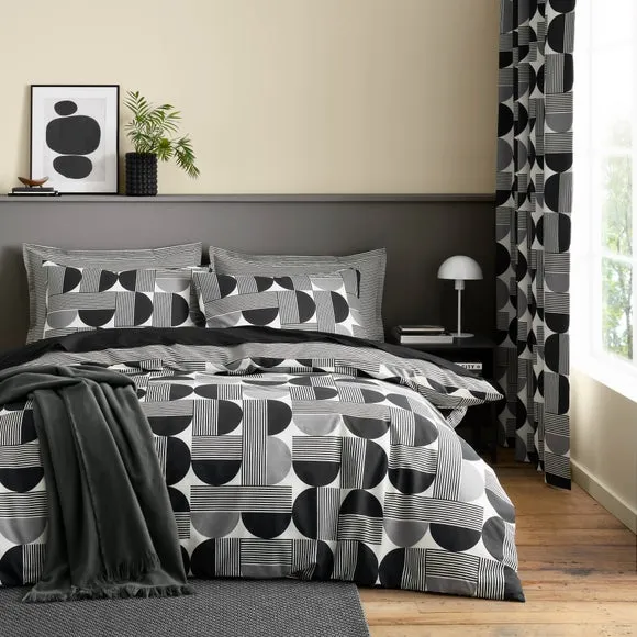 Bromley Modern Geo 100% Cotton Duvet Cover & Pillowcase Set 1