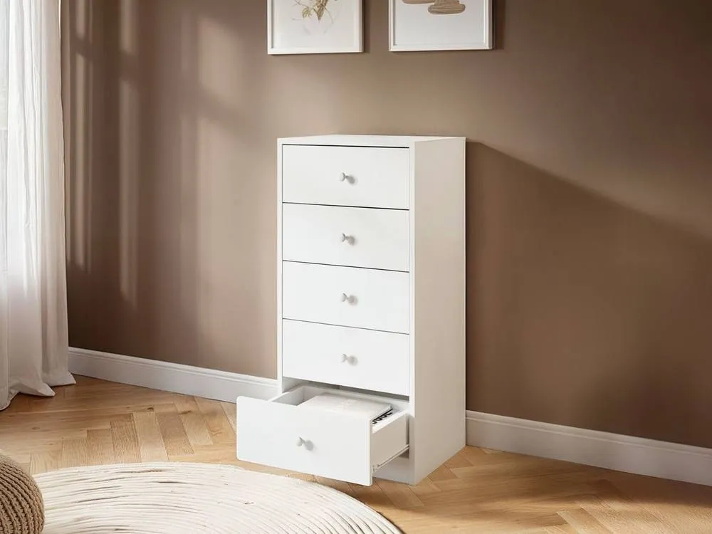 Flair Wizard Chest of 5 Drawers White 2