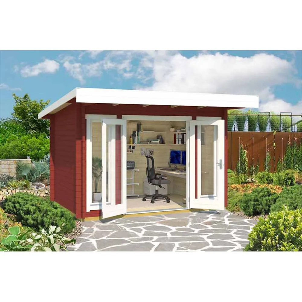 Lasita Maja Ltd Barbados mini-Log Cabin, Home Office - L390xW350xH233.7 cm in Natural 4