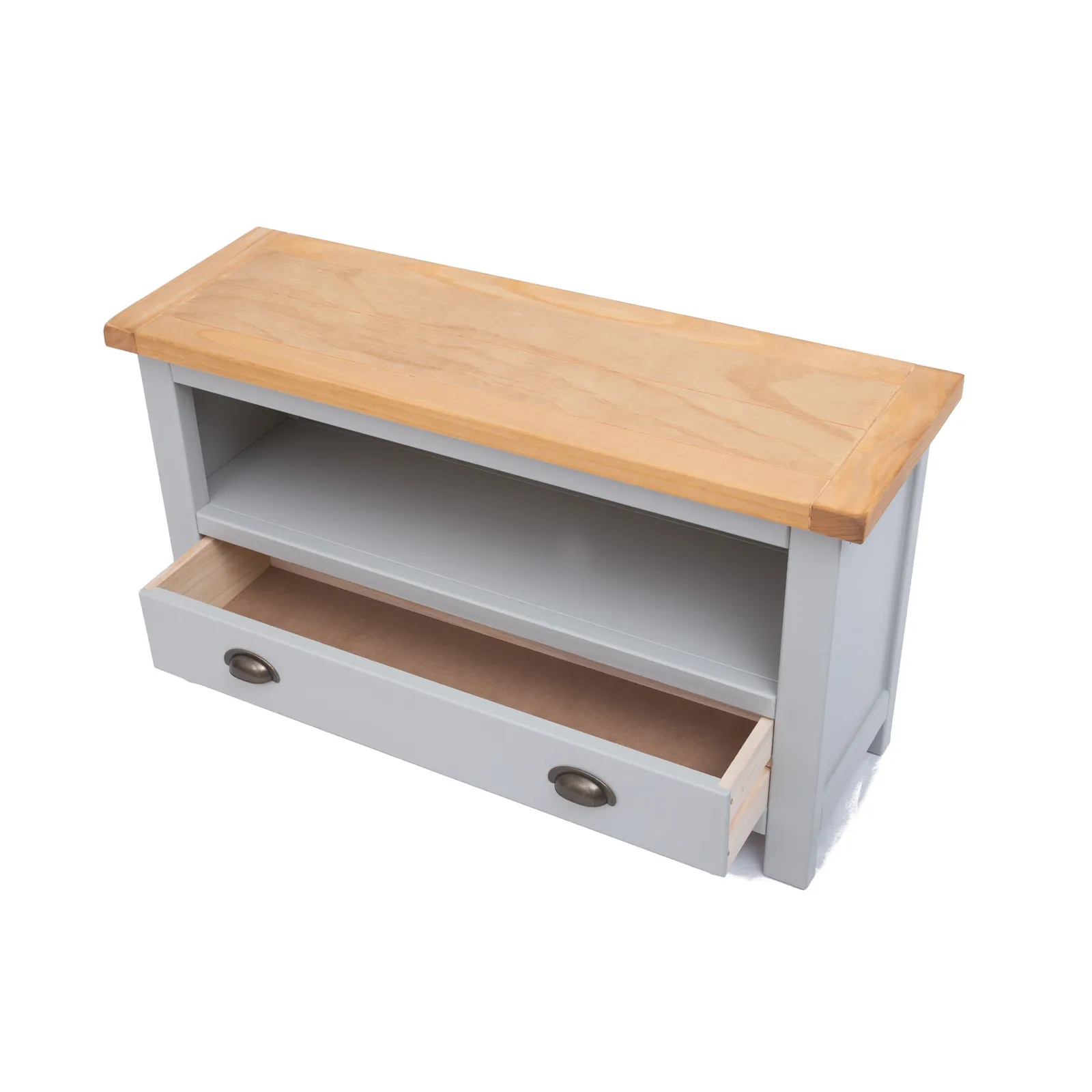 Cabinet Bits Argenta Light Grey 1 Drawer TV Cabinet Brass Cup Handle 4