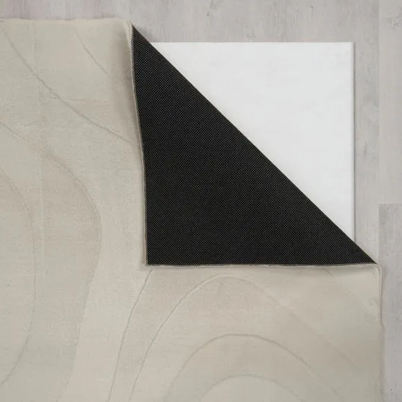 Neve Abstract Faux Fur Wave Rug 3