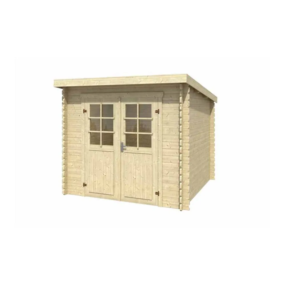 Lasita Maja Ltd Indi 230-Log Cabin, Garden Room, Home Office - L250xW268.7xH210.9 cm in Light Oak 2