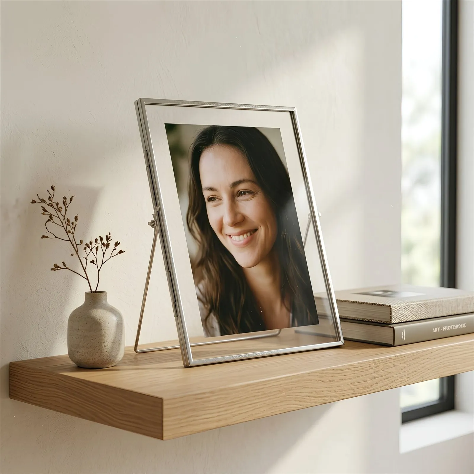 Nicola Spring 5x Standing Metal Photo Frames - 8" x 10" Picture Display Poster Frame in Silver 6