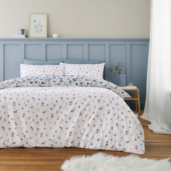 Bianca Ophelia Floral 100% Brushed Cotton Duvet Cover & Pillowcase Set 3