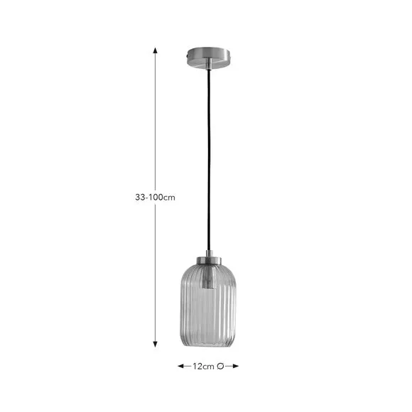 Riley Ribbed Adjustable Pendant Light 6