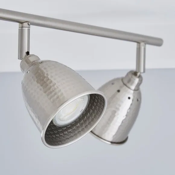 Filbert 4 Light Hammered Chrome Semi Flush Spotlight Bar 3