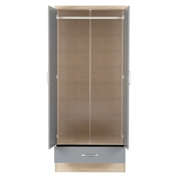 Nevada Double 1 Drawer Wardrobe 3