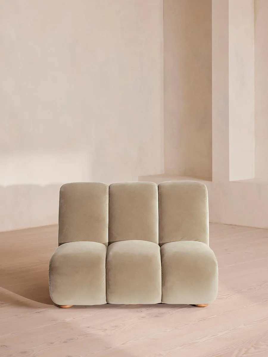 Noelle Modular Armchair, Velvet, Oyster