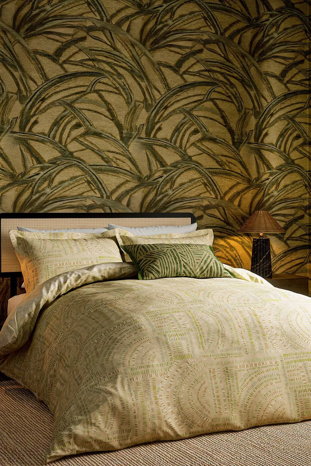 Harlequin 'Frescoes' Cotton Duvet Cover Set in Olive