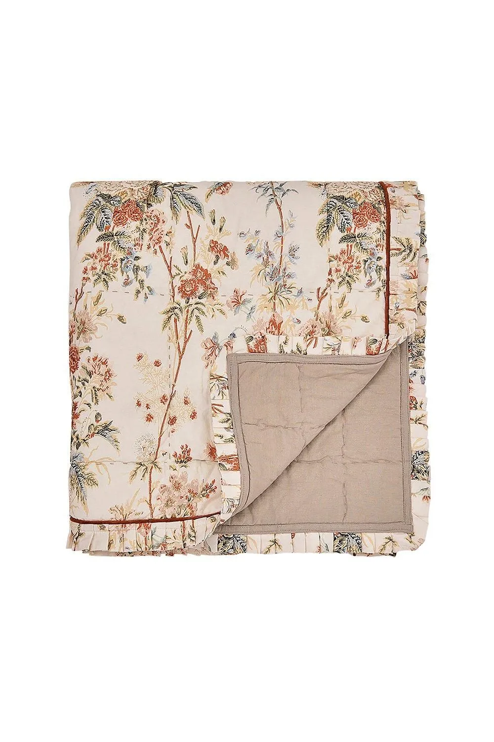 Sanderson 'Lakeland Paradis' Cotton Throw in Cream