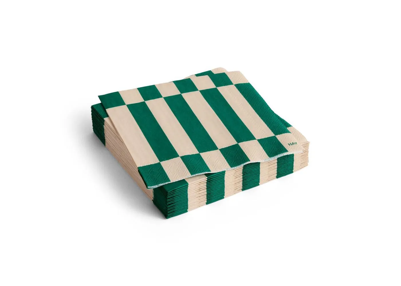 HAY Pattern Napkins Off White and Green Set 20 Cocktail