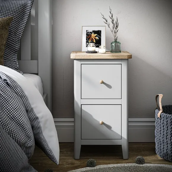 Bromley II 2 Drawer Slim Bedside Table 1