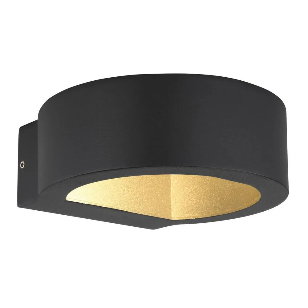 Netlighting Slice I Outdoor Up Down Wall Lamp Black IP54 Glass Shade LED