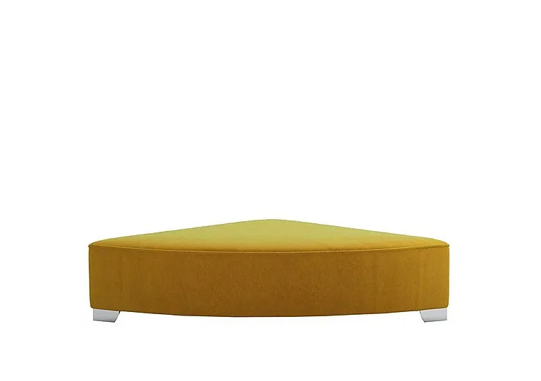 Isobel Fabric Wedge Footstool - Golden Spice with Chrome Feet