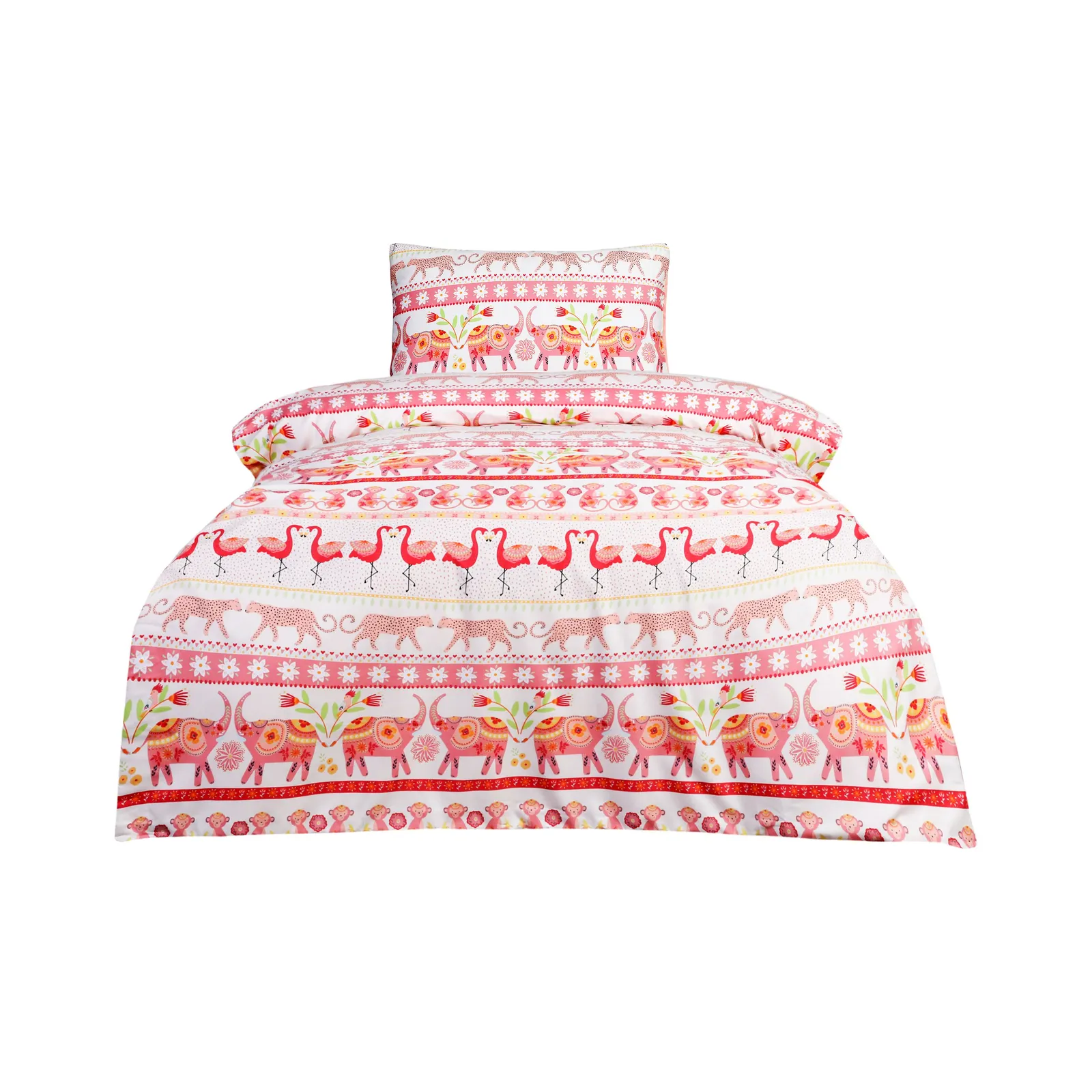 Smart Living Luxury Super Soft Reversible Fashion Flamingo Duvet Set & Pillowcases in Pink 3