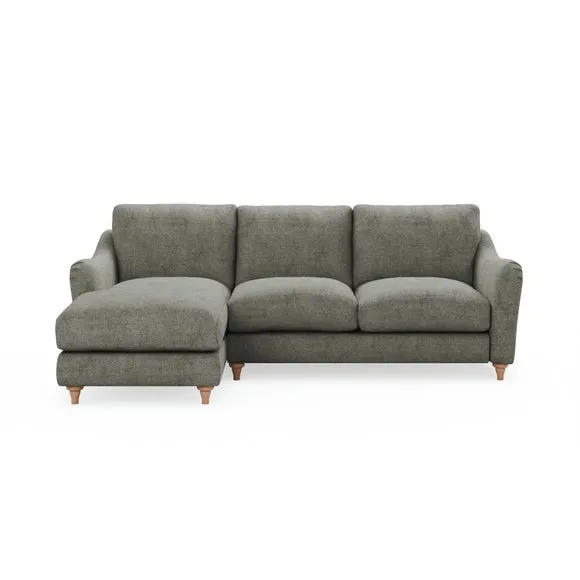 Hattie Tonal Plush Chenille Corner Chaise Sofa 2