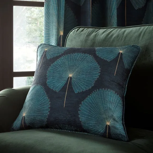 Chenille Oriental Fan Eyelet Curtains 6