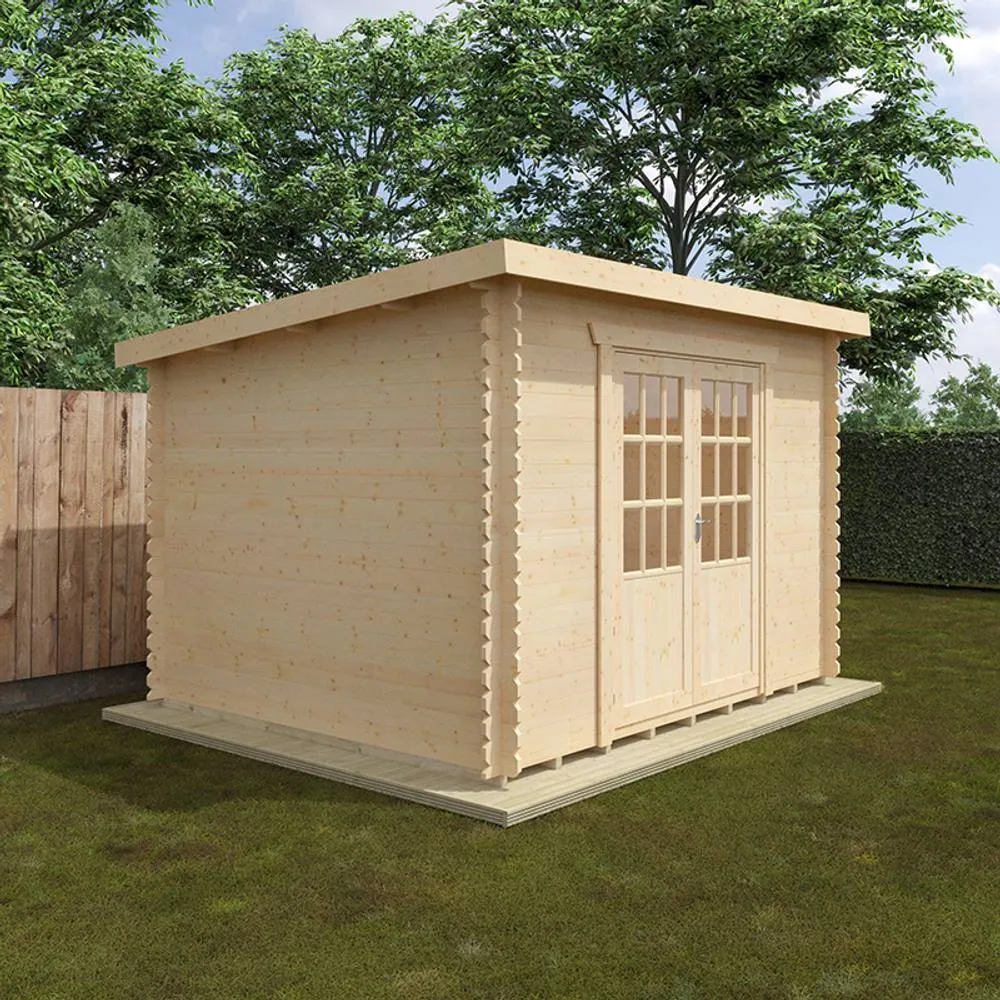 Buttercup Farm 12x10 The Kingsley 28mm Cabin - L355 x W295 x H232.8 cm in Natural 4
