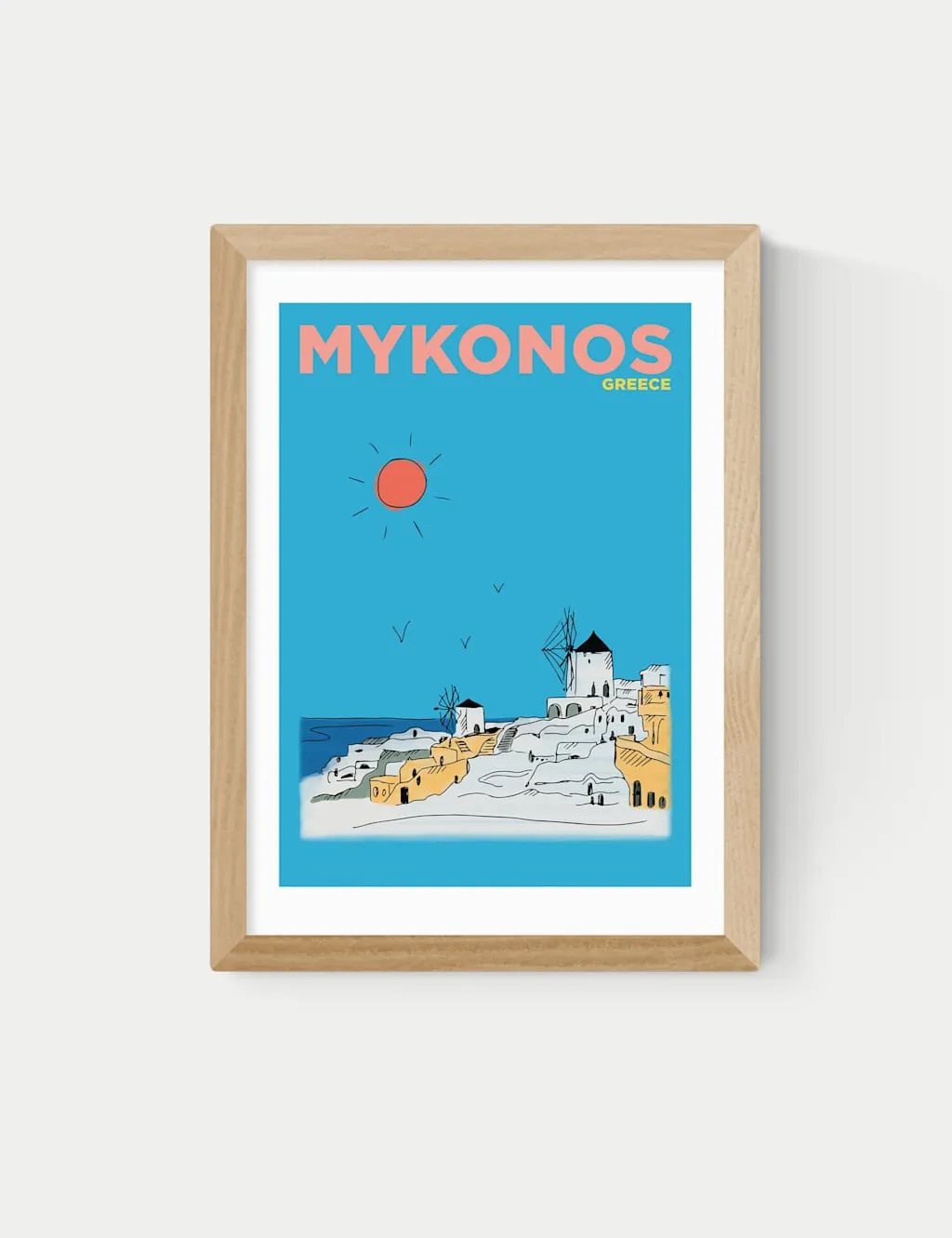 East End Prints Mykonos Greece Framed Art Natural