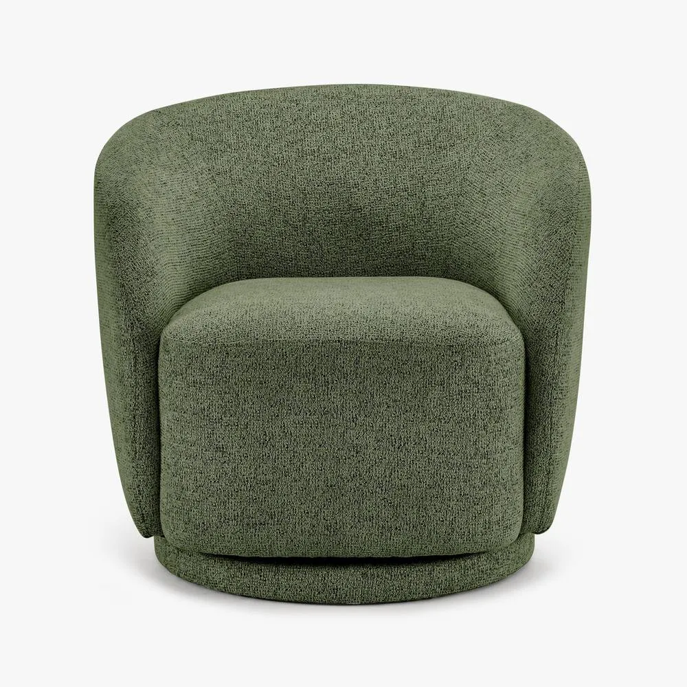 FurnitureboxUK Romilly Fabric Swivel Accent Tub Chair in Green 5