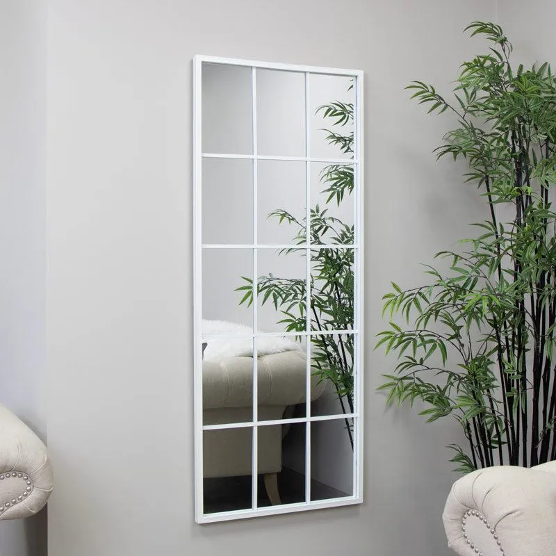 Melody Maison Extra Large White Window Mirror 144cm X 59cm 6