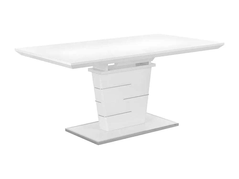 Vente-unique Extendable Dining Table - 6 - 8 Seater - Lacqured White MDF - AMELLE 6