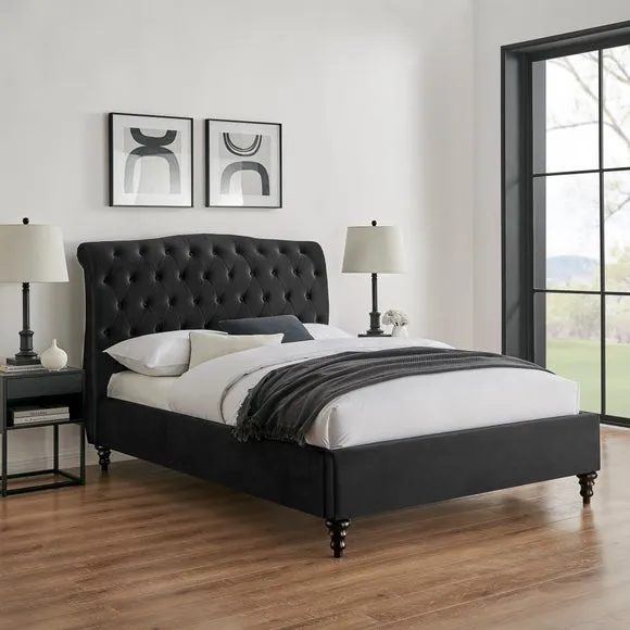 Rosa Bed Frame, Velvet 1