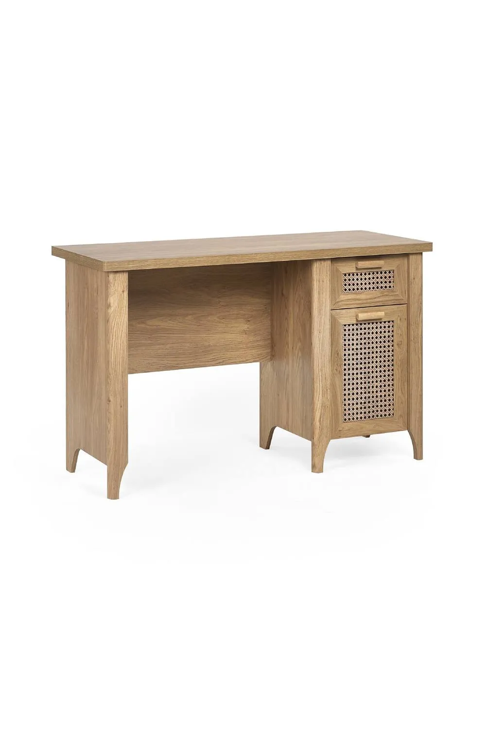 Julian Bowen Sydney Rattan Print Desk with Cupboard in Light Oak 4