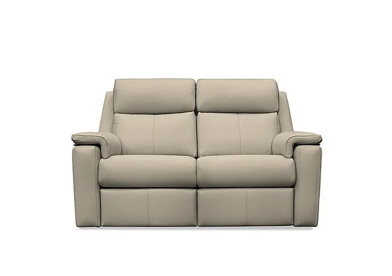 Thornbury 2 Seater Leather Recliner Sofa with Headrests and Power Lumbar - Oxford Mushroom