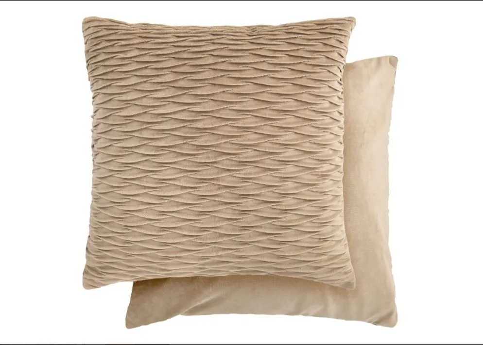 New Edge Blinds Millie Collection Soft Velvet Cushion Cover in Natural