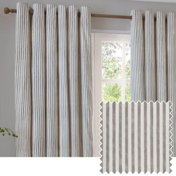 Yard Hebden Striped Eyelet Curtains (Blackout Available) 5