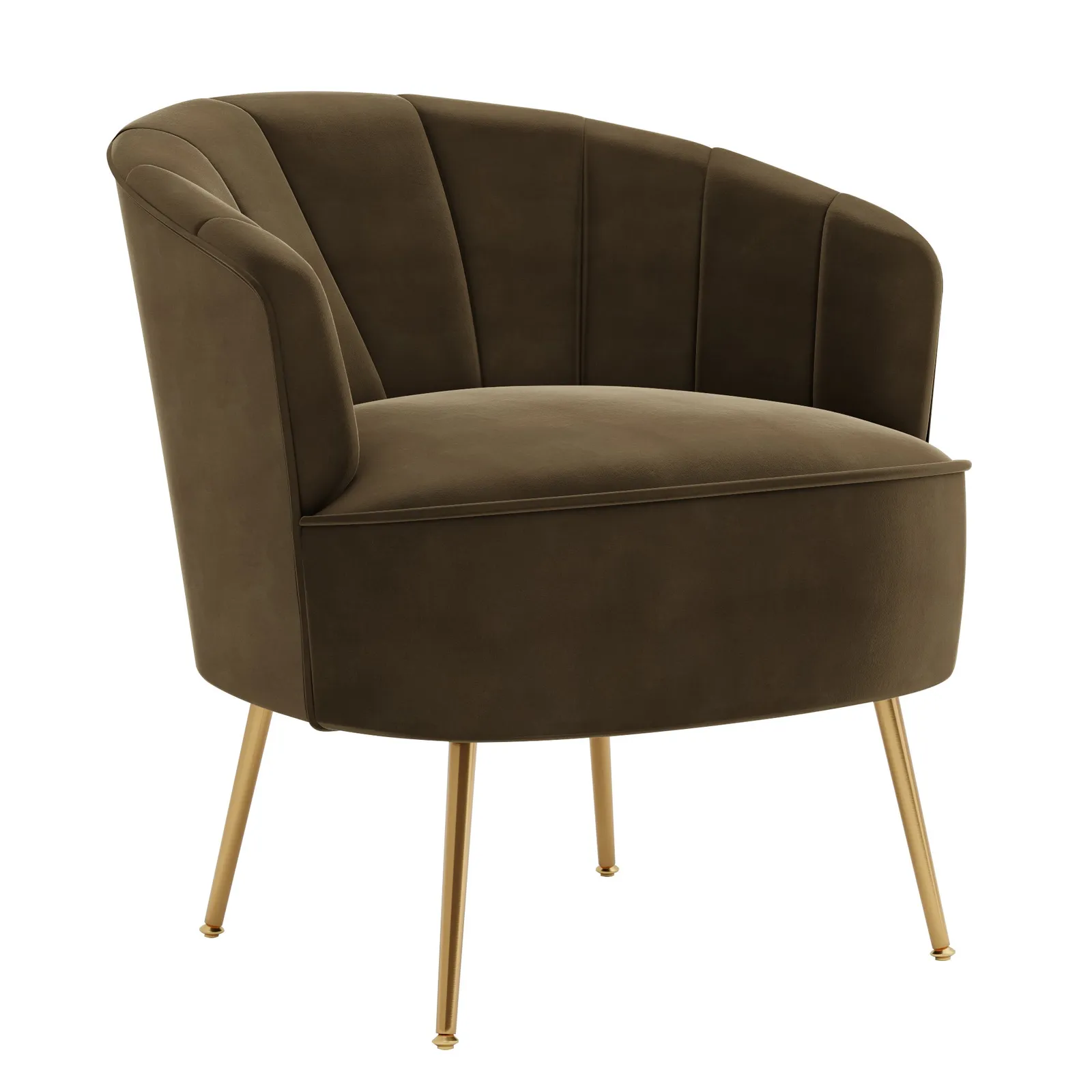 Matilda Velvet Shell Chair Brown