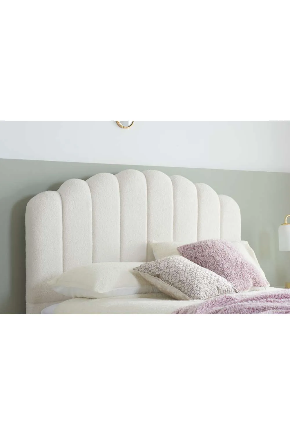 Birlea White Boucle Fabric Ottoman Bed Frame Storage Monaco 3